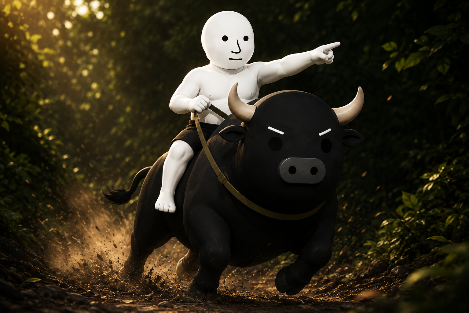 manlet riding the bull